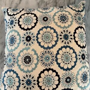 Crate&Barrel Floral Patterned Throw Pillow